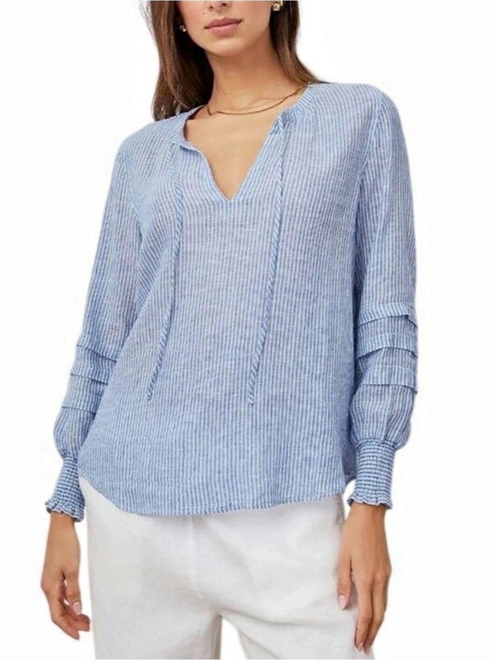 Rails Caterina Sanibel Stripe Top Blue & White Medium Like New